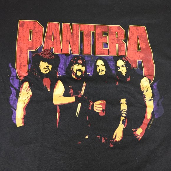 Vintage Pantera Shirt Mens Medium 2001 Metal Band Black Concert Tee T-Shirt - Picture 3 of 8